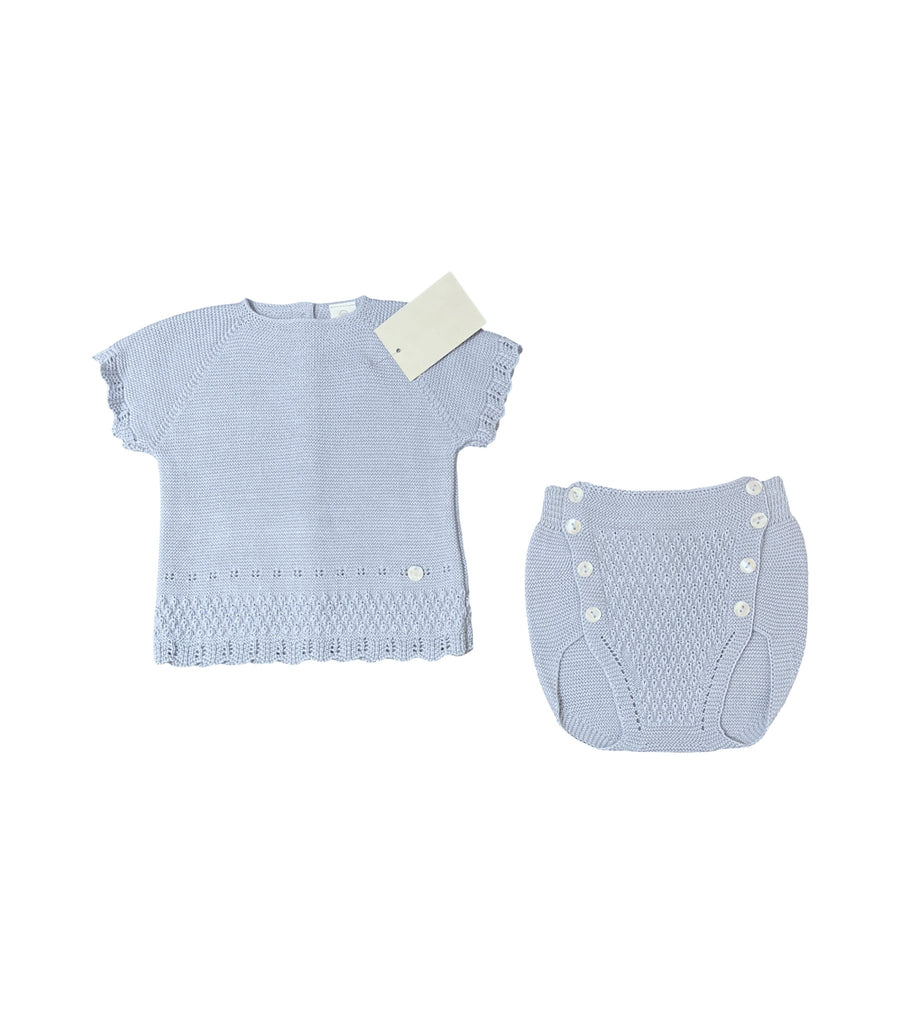 Baby Blue Knitted Shorts Set - 6 and 12 Months - New - Miena