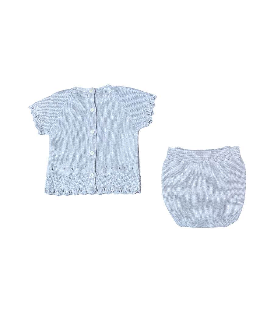 Baby Blue Knitted Shorts Set - 6 and 12 Months - New - Miena