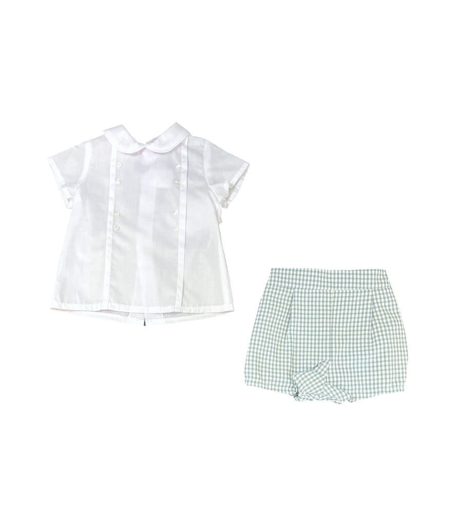 Baby Ferr Gingham Shorts Set - 6 Months - New - Miena