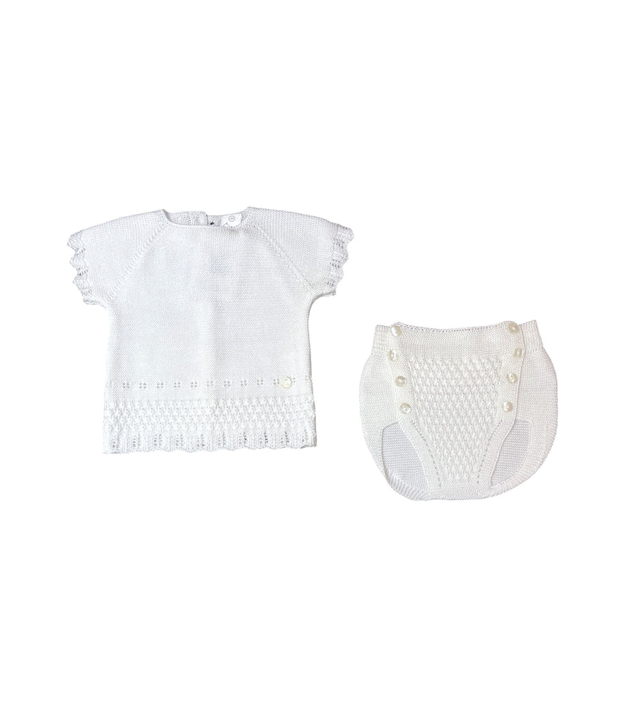 Baby White Knitted Shorts Set - 3 Months - New - Miena