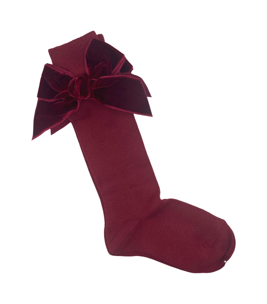 Condor Knee - High Velvet Bow Socks - Small (EU23 - 26) - New - Miena