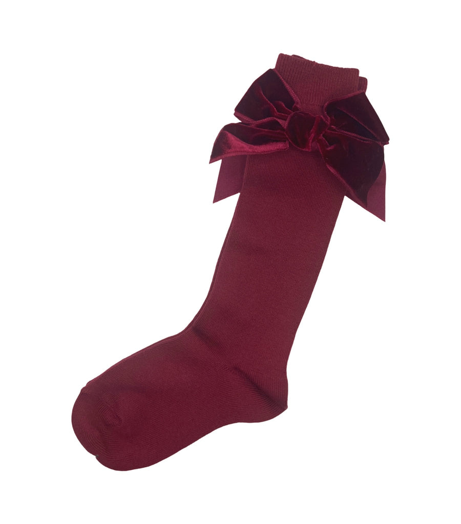 Condor Knee - High Velvet Bow Socks - Small (EU23 - 26) - New - Miena