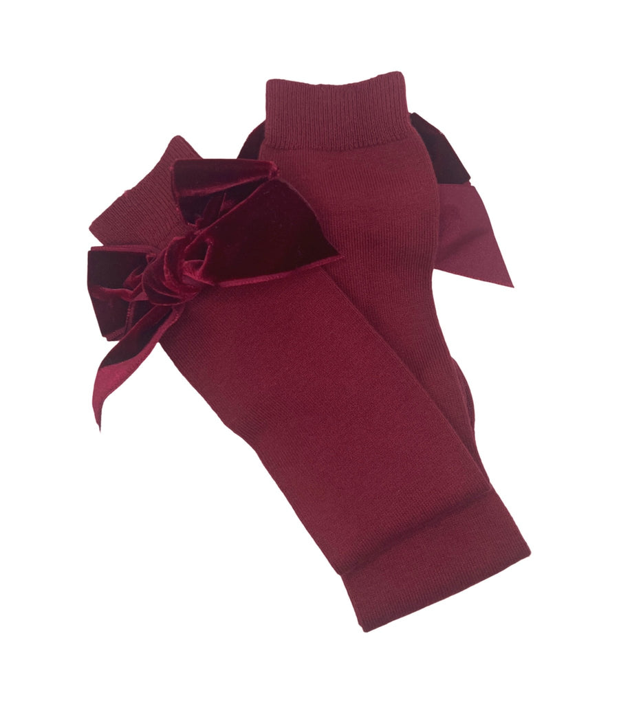 Condor Knee - High Velvet Bow Socks - Small (EU23 - 26) - New - Miena