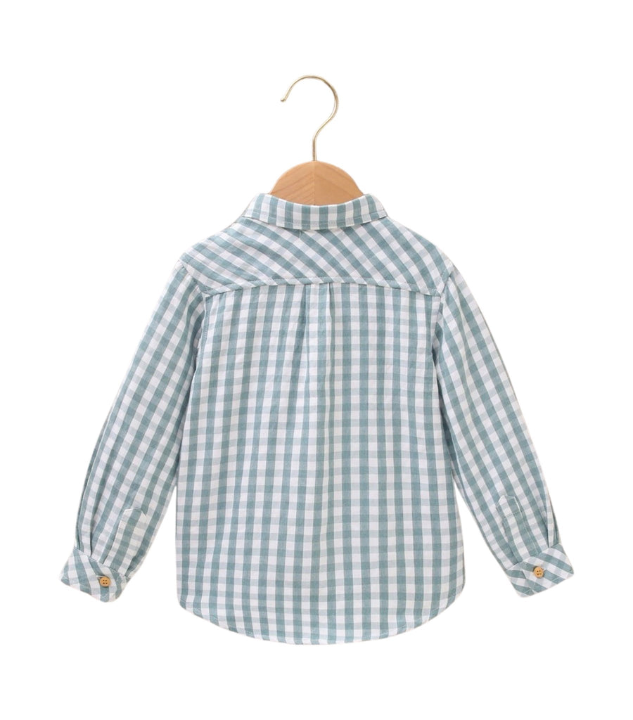 Dadati Green Checkered Shirt - 5T - New - Miena