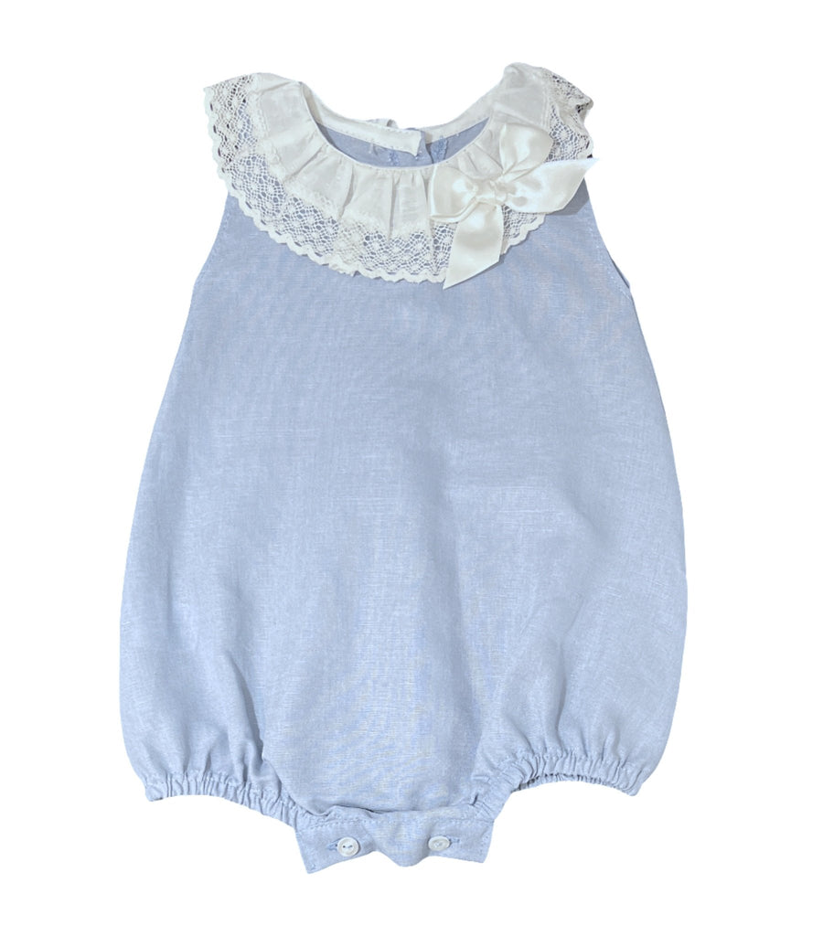 Juliana Blue Linen Romper - 3 Months - New - Miena