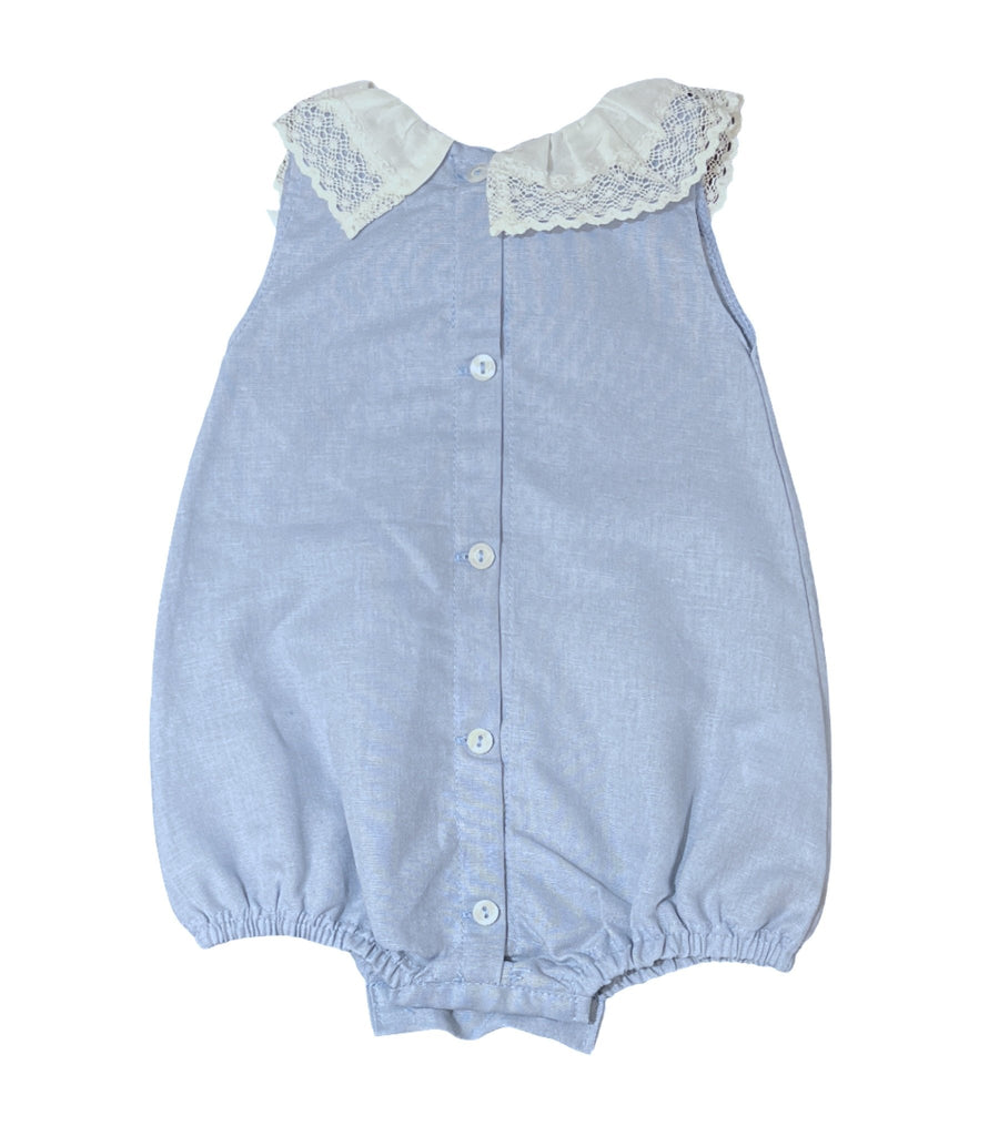 Juliana Blue Linen Romper - 3 Months - New - Miena