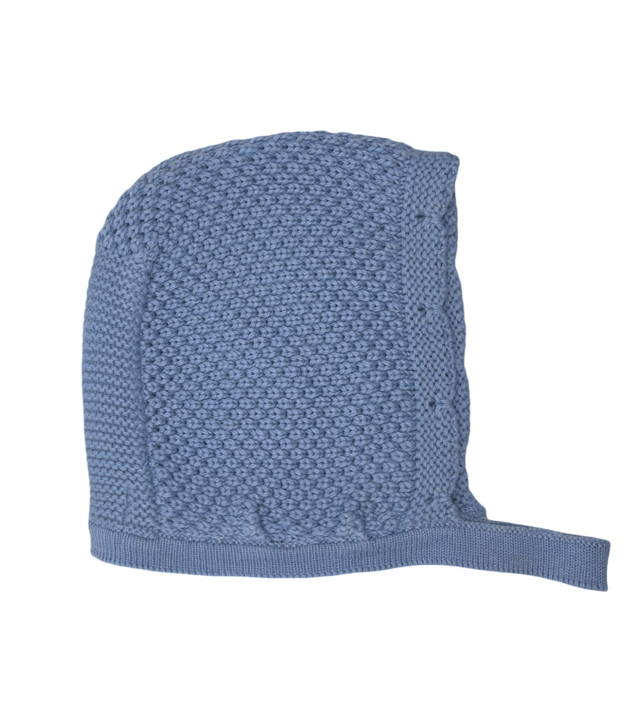 La Ormiga Blue Cotton Knit Bonnet - 12 Months - New - Miena