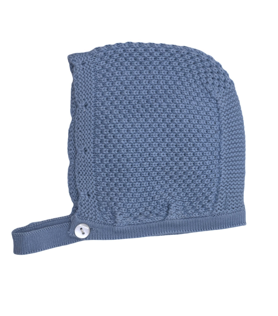 La Ormiga Blue Cotton Knit Bonnet - 12 Months - New - Miena