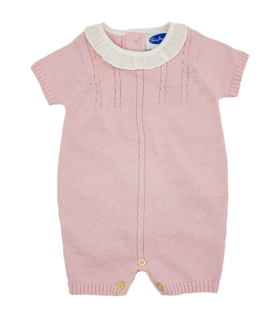 Patricia Mendiluce Pink Cotton Knit Romper - 6 Months - New - Miena