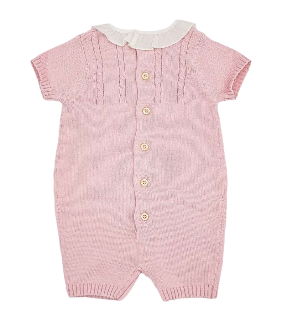 Patricia Mendiluce Pink Cotton Knit Romper - 6 Months - New - Miena