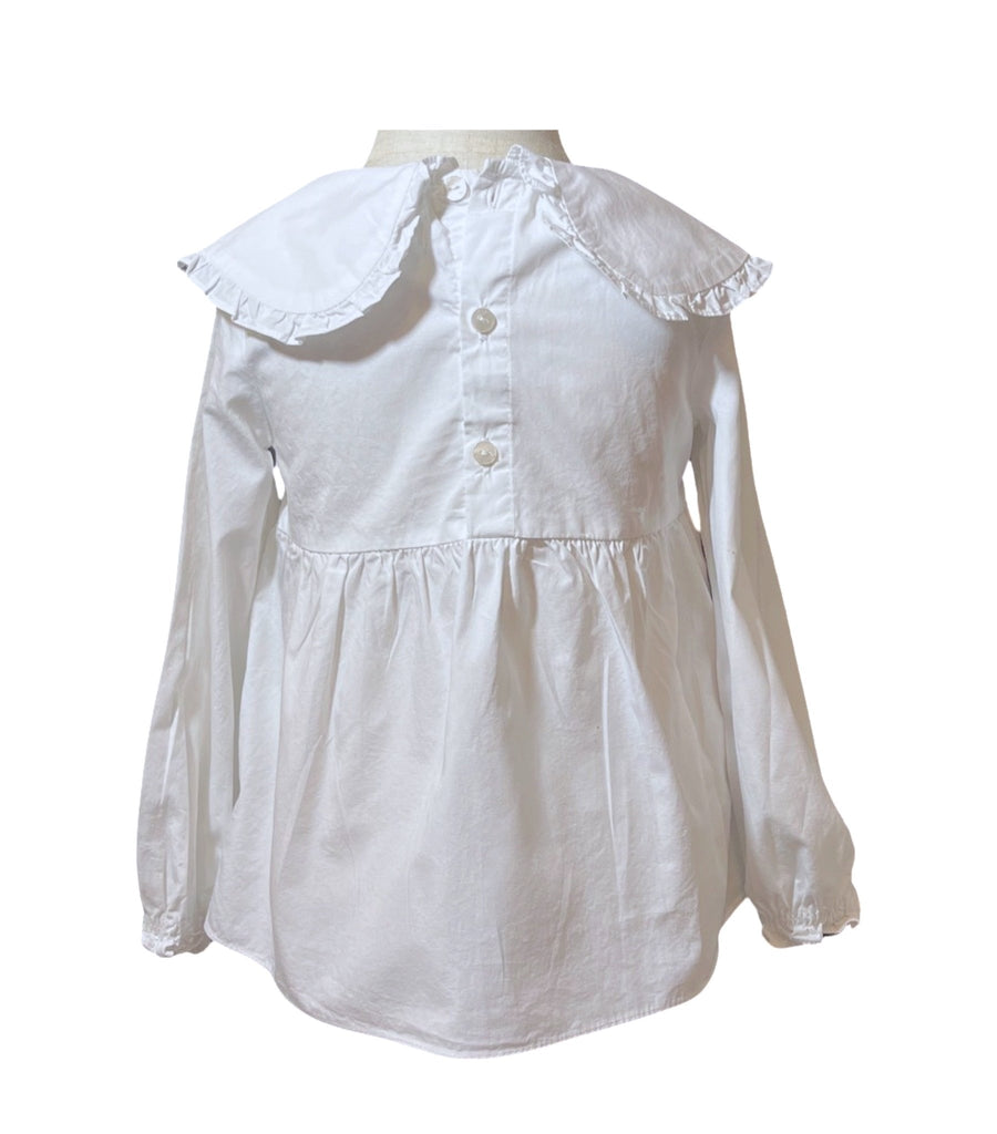 Zara White Cotton Blouse - 4 to 5T - Miena