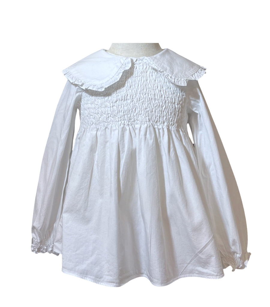 Zara White Cotton Blouse - 4 to 5T - Miena