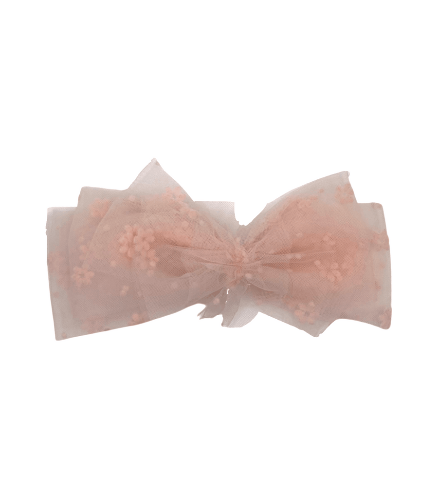 Edith Cardona Embroidered Tulle Bow: Pink - New - Miena