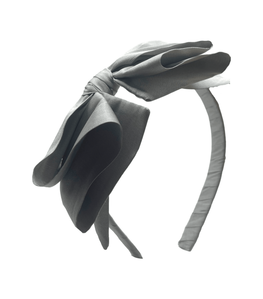 Edith Cardona 'Martina' Taffeta Bow: Gray- New - Miena