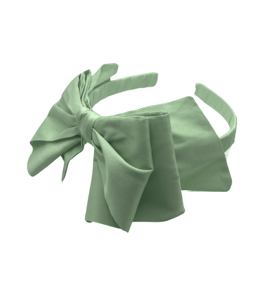 Edith Cardona 'Martina' Taffeta Bow: Pistachio - New - Miena