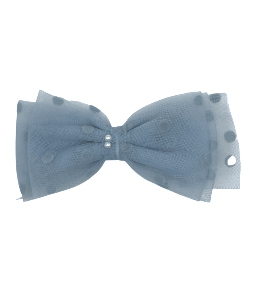 Edith Cardona Tulle Pearl Bow: Blue - New - Miena