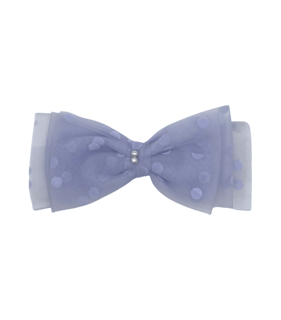 Edith Cardona Tulle Pearl Bow: Purple - New - Miena