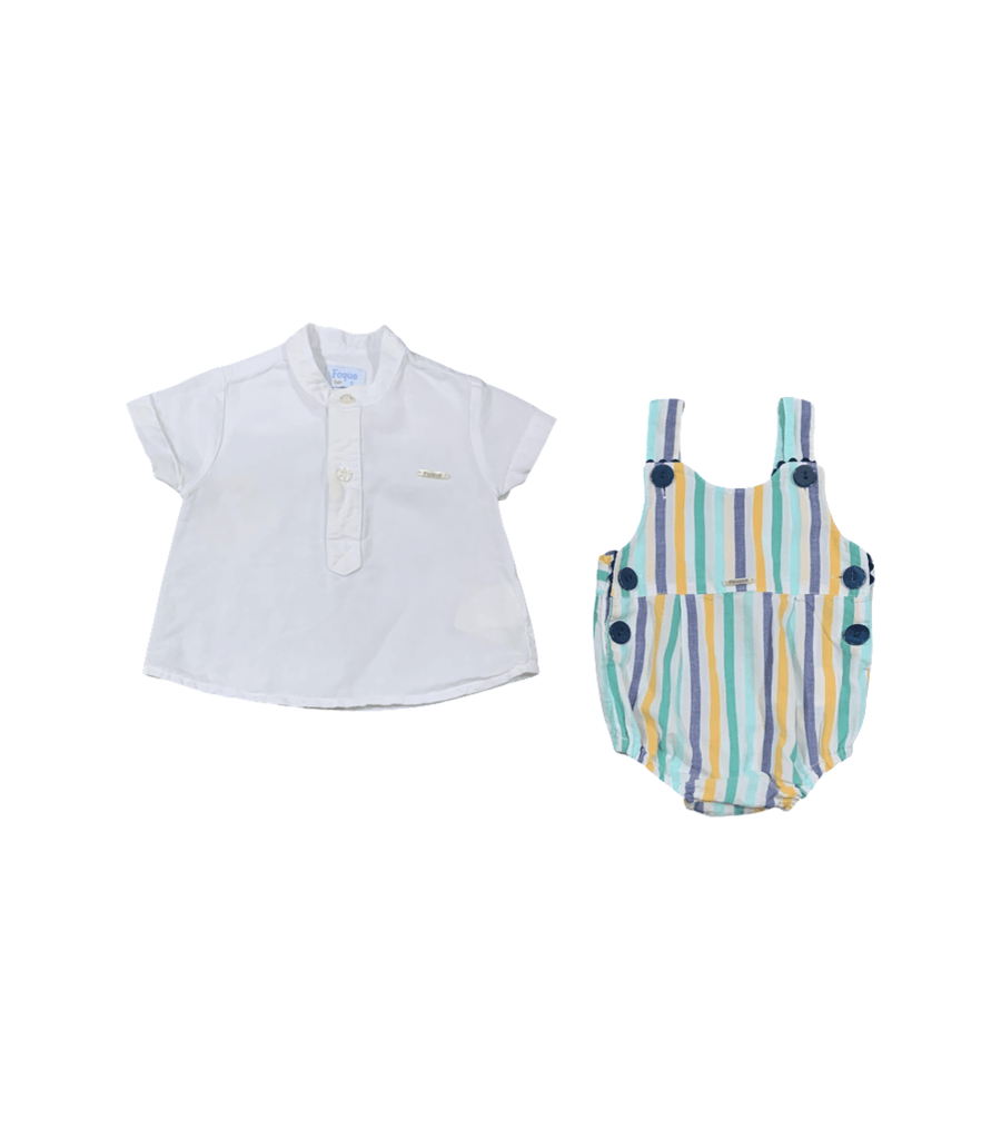 Foque Striped Overalls Set - Newborn - Miena