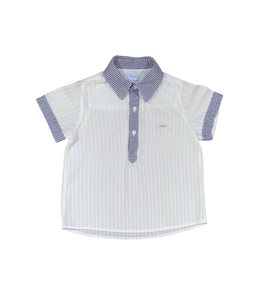 Foque White And Blue Collared Shirt - 5 - Miena