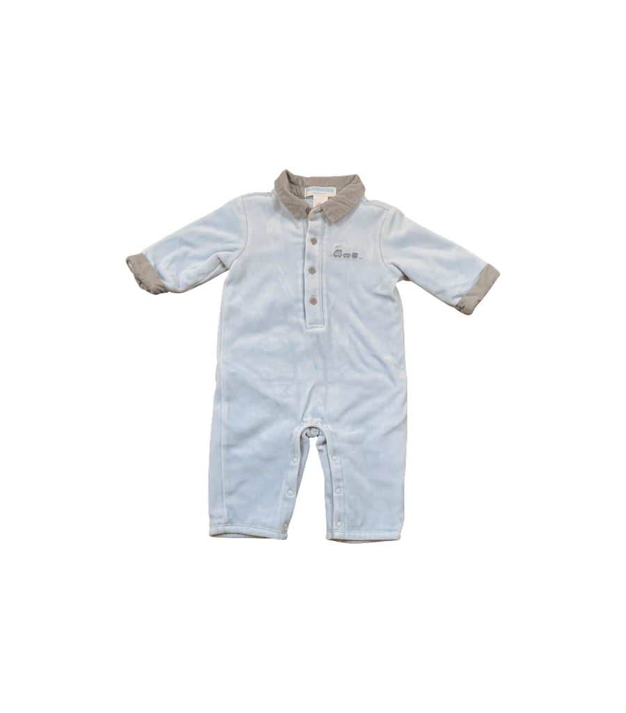 Janie and Jack Layette Blue Velour Coverall - 3 to 6 Months - Miena