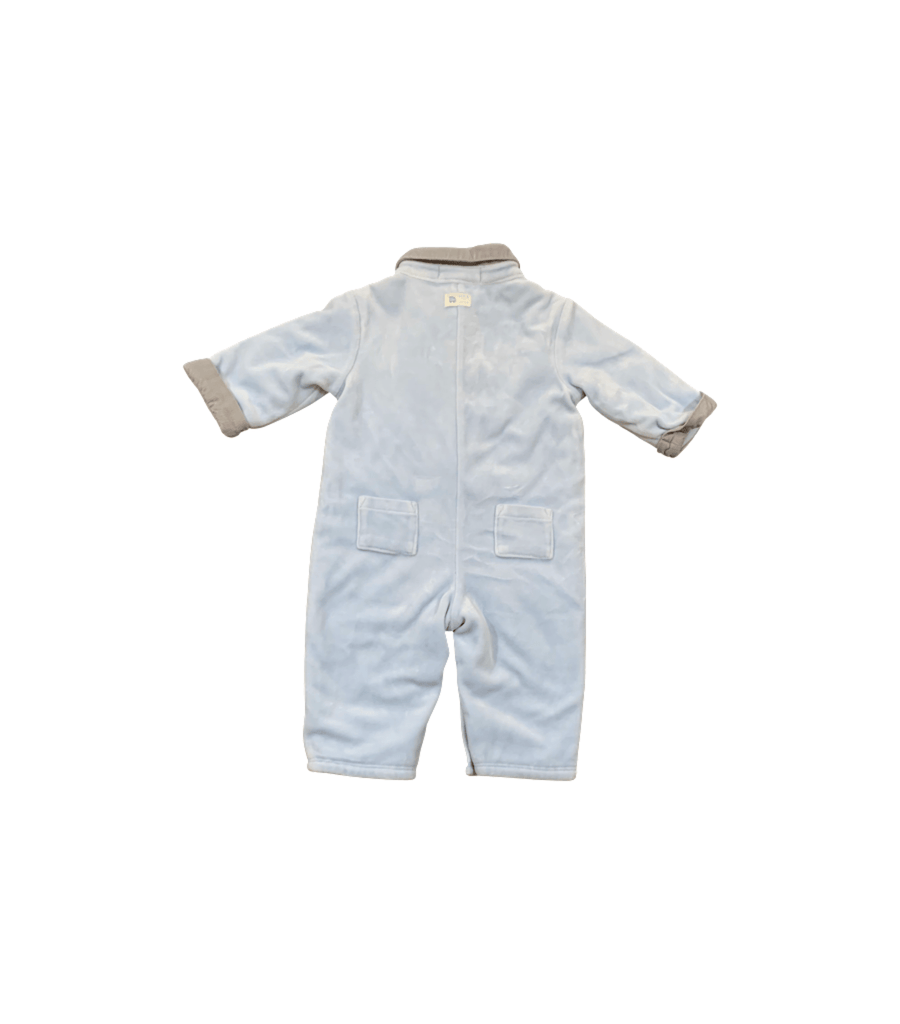 Janie and Jack Layette Blue Velour Coverall - 3 to 6 Months - Miena