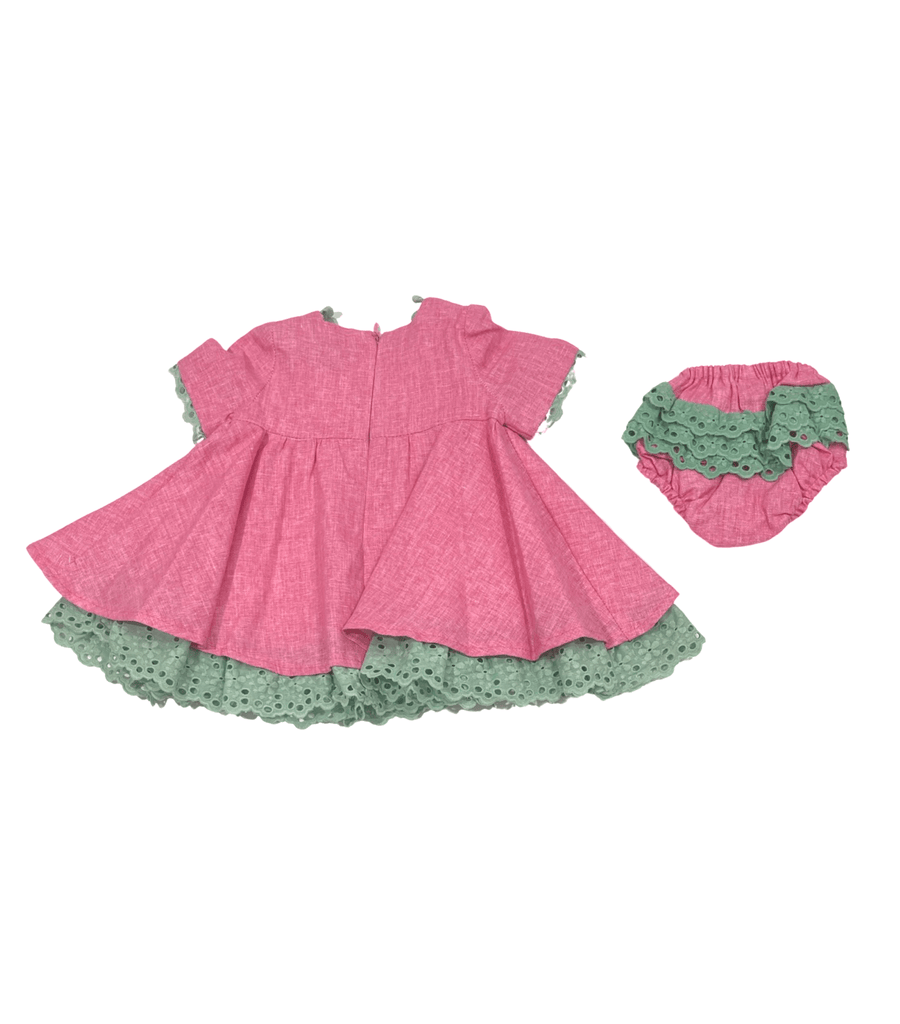 La Ormiga Espiga Rosa 2 Piece Dress Set - 6 Months - New - Miena