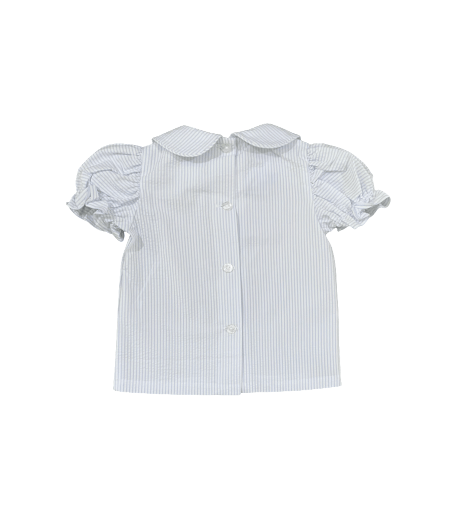 Little English Blue Seersucker Blouse - 12 Months - New - Miena